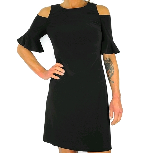 Tommy Hilfiger Cutout Shoulder Bell Sleeve Midi Dress Size 2 - Picture 1 of 7